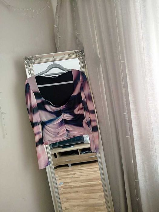Manor siateczkowa bluzka tie dye z marszczeniem