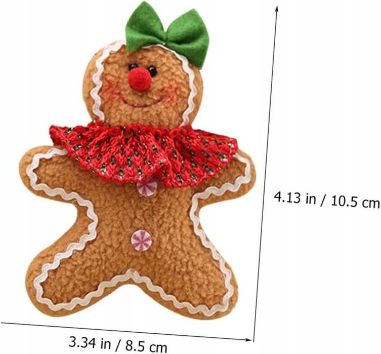 Zawieszki na Choinkę Urocze Wełniane Pierniki Zestaw 2 Sztuki