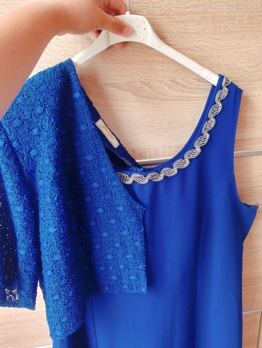 Długa sukienka chabrowa sukienka na wesele  sukienka maxi