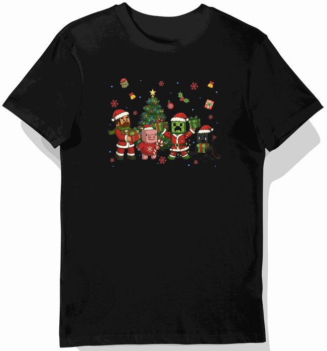 Koszulka dziecięca czarna creeper w minecraft prezent święta 116