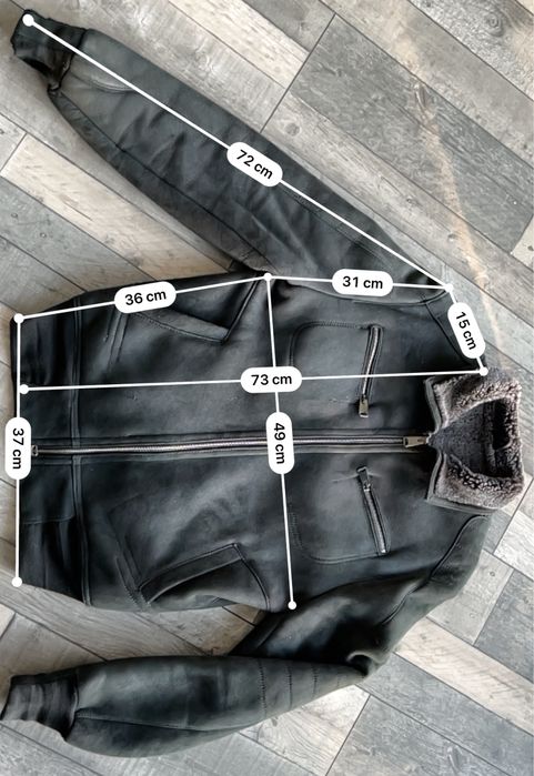 Kożuch krótki męski M (skóra kurtka pilotka)