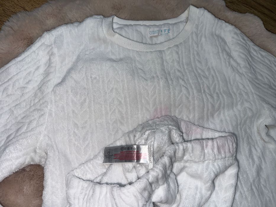 Primark pizamka biała cieplutka S