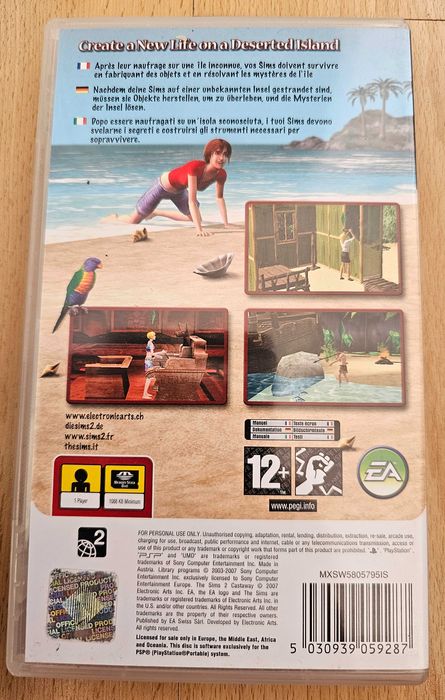 Jogo Sims 2 Castaway, para PSP