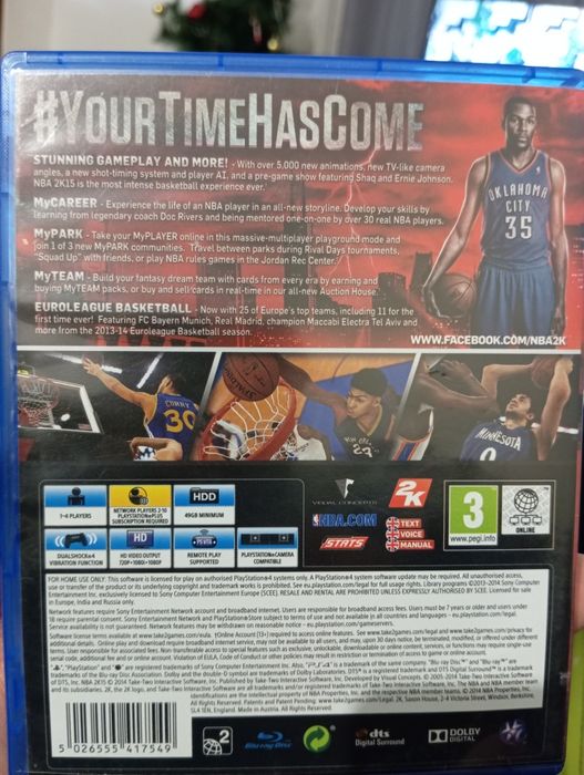 Jogo de ps4 NBA 2K 15