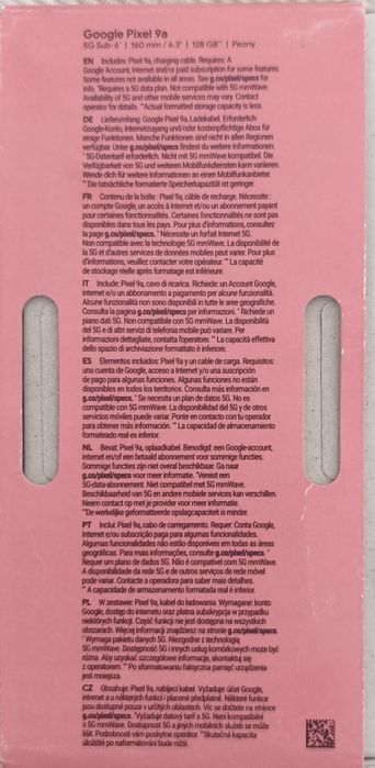Pixel 9a 128 GB open box Європа неверлок