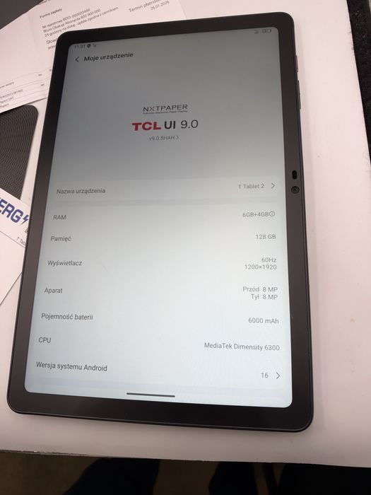 Tablet T Tablet 2 5G, 6+4/128GB, Gwarancja