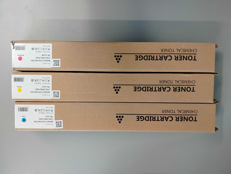 Tonery do drukarki Bizhub C224/284/364 - 3 kolory NOWE!!! KOMPLET!