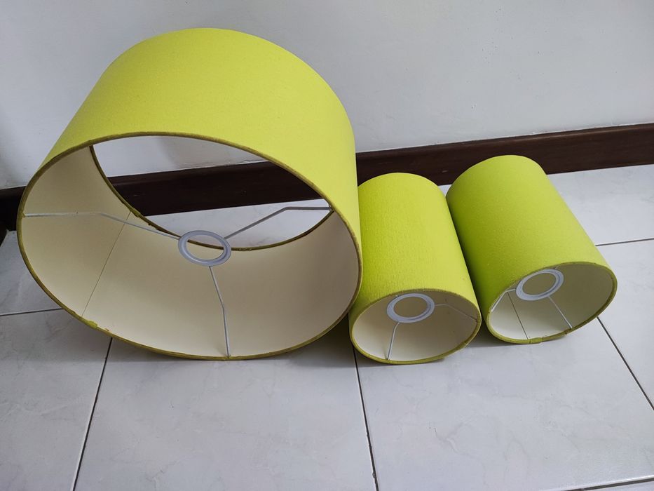 Conjunto de abajures verdes