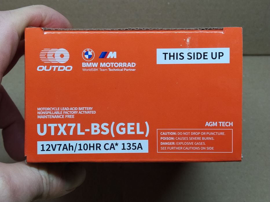 Аккумулятор мото АКБ GEL 12V 7A 113-70-132mm (12N7A-BS) 'OUTDO'