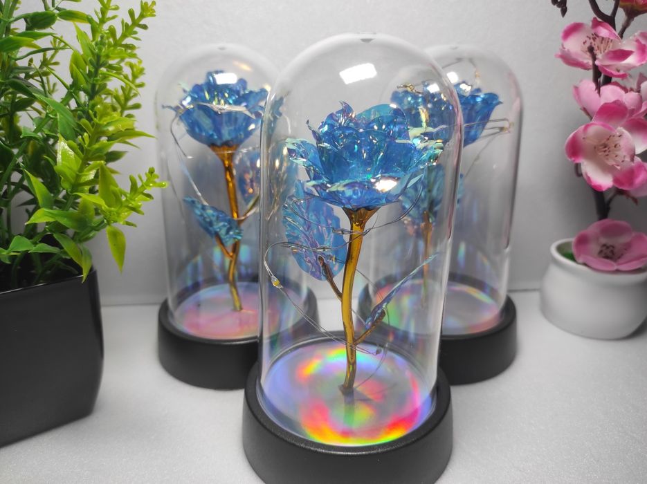 Роза в колбе подарок с подсветкой/троянда з підсвічуванням