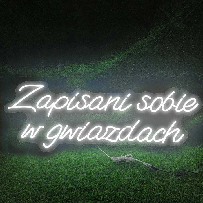 Neon ledon napis - Zapisani sobie w gwiazdach na ślub dekoracja ślubna