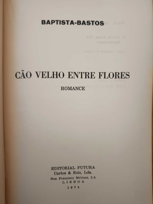 Cão velho entre flores - Baptista-Bastos (1ª Edição / autografado)
