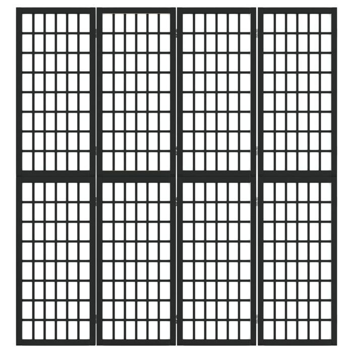 Vidaxl Składany Parawan 4-Panelowy, Styl Japoński, 160X170 Cm, Czarny