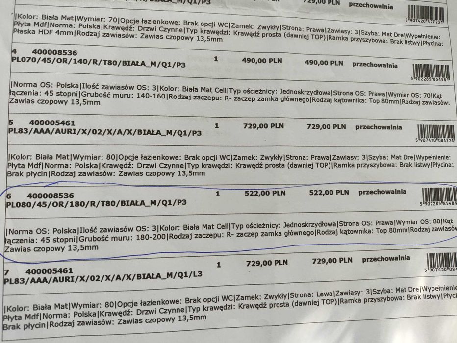 Ościeżnica regulowana DRE 180-200 NOWA biały mat