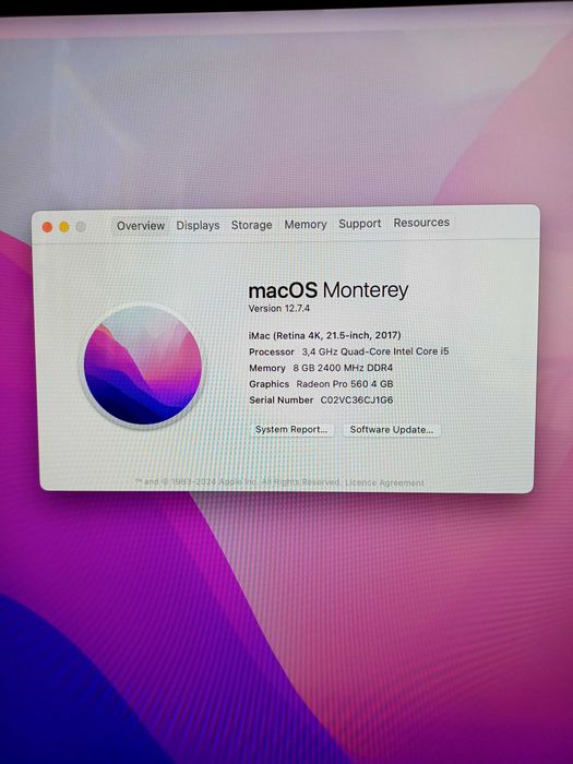 iMac Retina 4k, 21.5-inch 2017