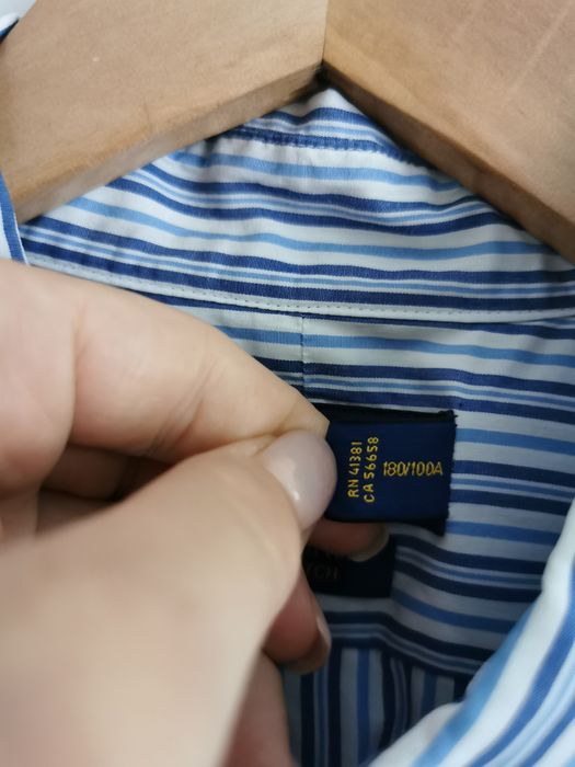 Ralph Lauren koszula długi rękaw bawełniana logowana męska L/XL