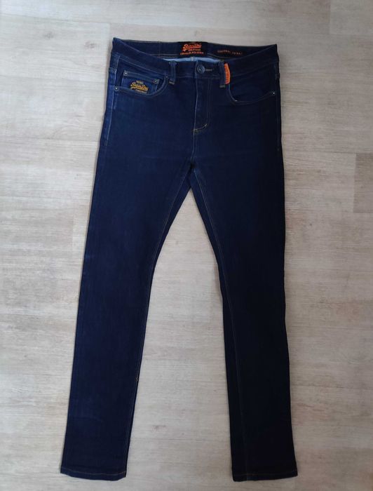 Чоловічі стрейчеві сині джинси superdry 30 р пояс 40 см