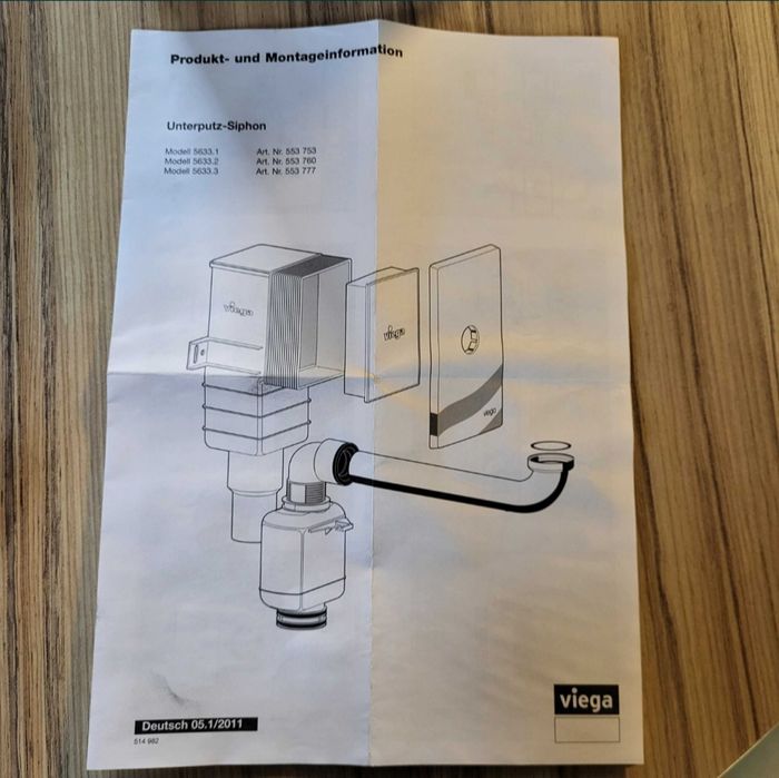 Viega 553 760 syfon podtynkowy uniwersalny 5/4" x 50/40