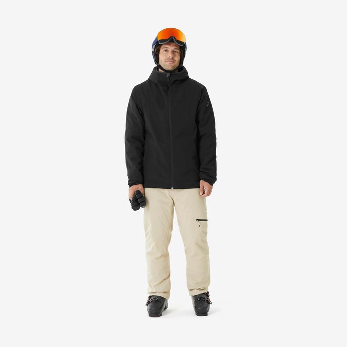 Casaco de Ski Quente e Impermeável 100 Homem Preto
