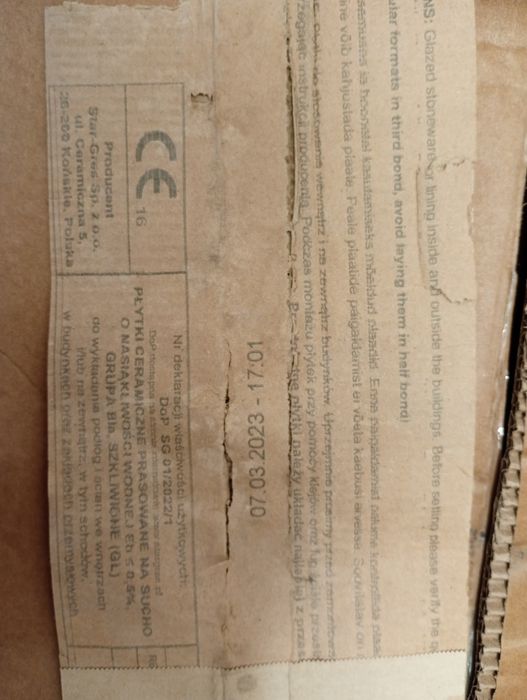 Sprzedam płytki 120x60