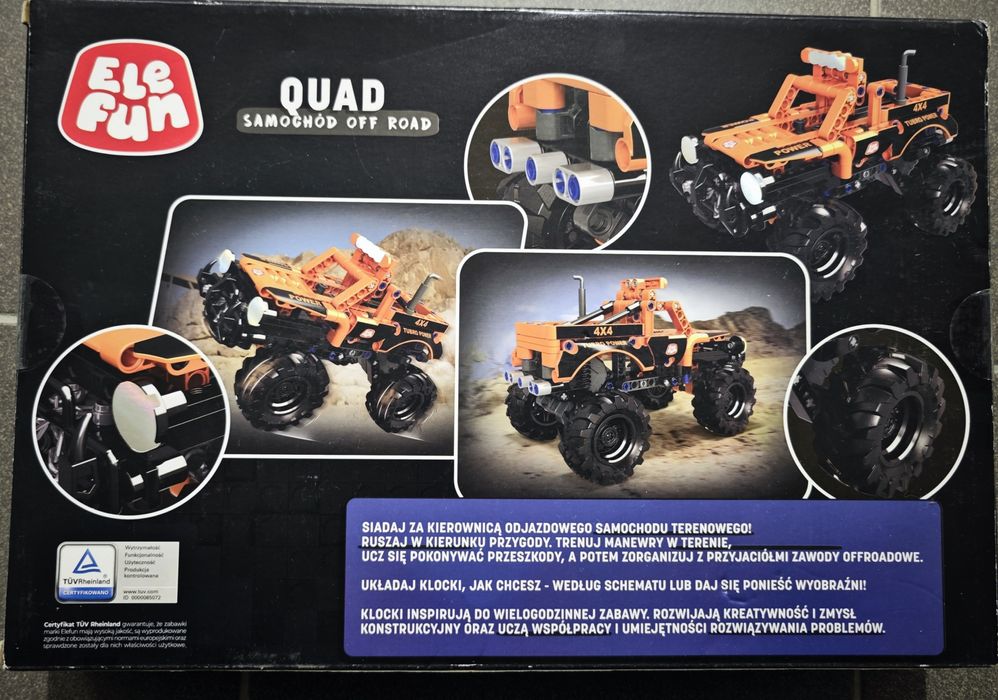 Nowe klocki Ele Fun-Samochod Off Road

Duży zestaw
Liczba elementów 33