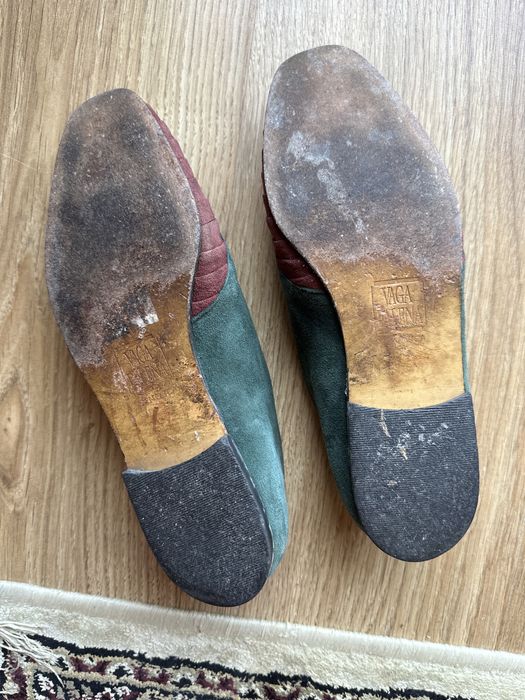 Sapatos de Camurça Usados en buen estado Size 37 cor Burgundy e Verde