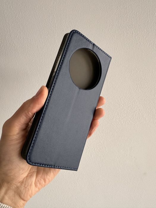 Etui z klapką zamykane granatowe + SZKŁO do XIAOMI REDMI 14C