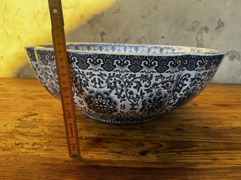 Rea Umywalka Vivien nablatowa ceramiczna biało-niebieska