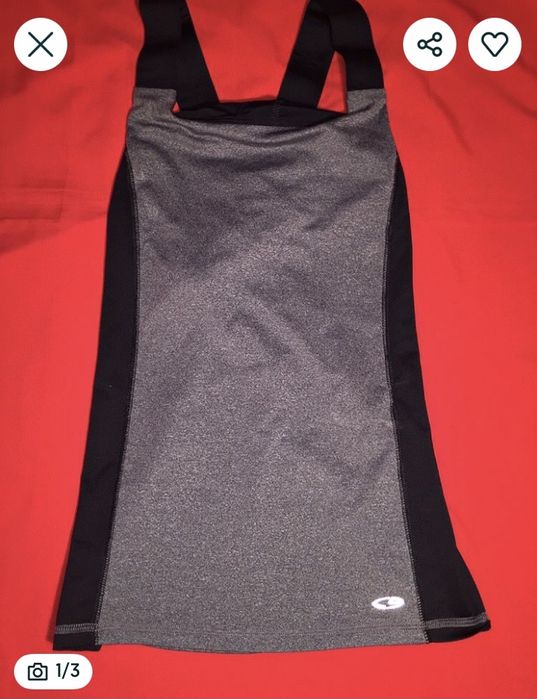 Кофта майка спорт.CHAMPION, р-р S, цвет-серебристо-чёрный, отл.сост.