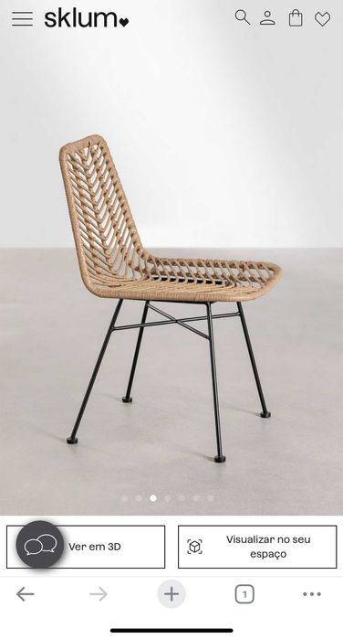 Cadeiras Sklum em rattan sintético. Cor Natural. Pack 2