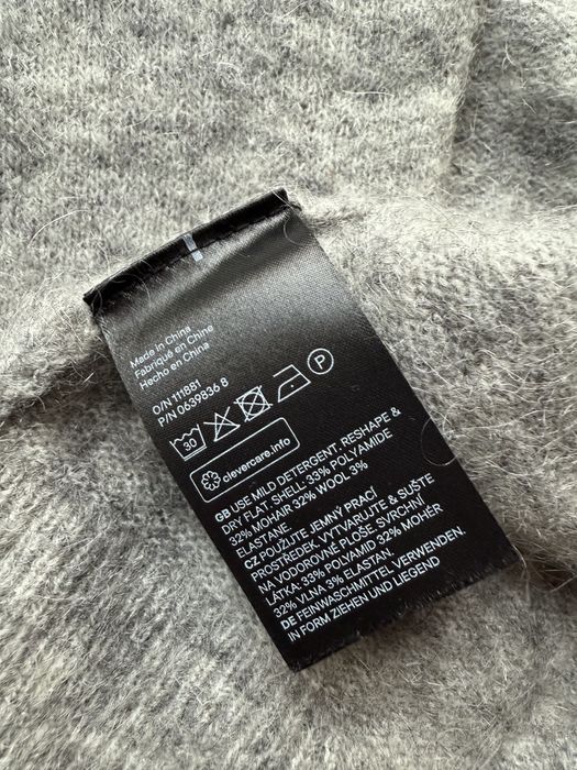 HM - szary sweter kardigan wełna moher - M