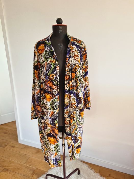 One size szlafrok vintage podomka sukienka płaszcz kąpielowy lata 70te