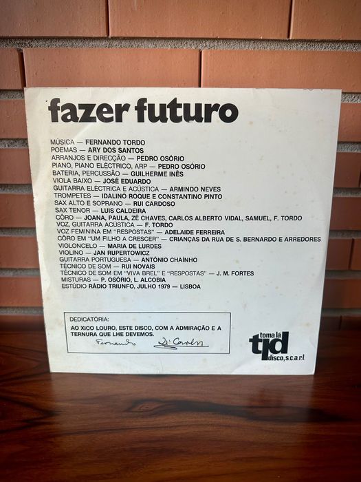 Disco vinil Fernando Tordo - fazer futuro