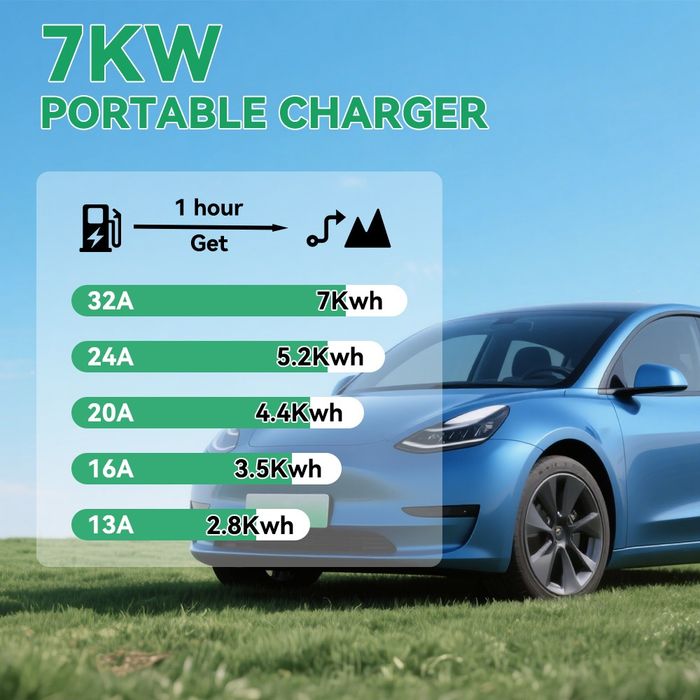 Зарядний пристрій IPENGEN 32A 7kW Type 2 Ev charger для електромобілів ЄВПОПА, регулювання струму 8-32A зарядка