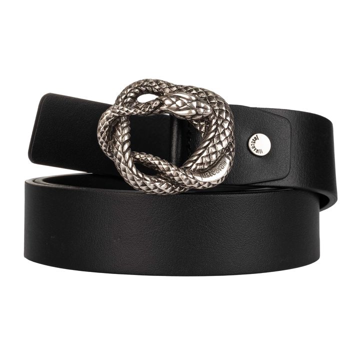 JUST CAVALLI skórzany męski pasek NODO SNAKE ITALY