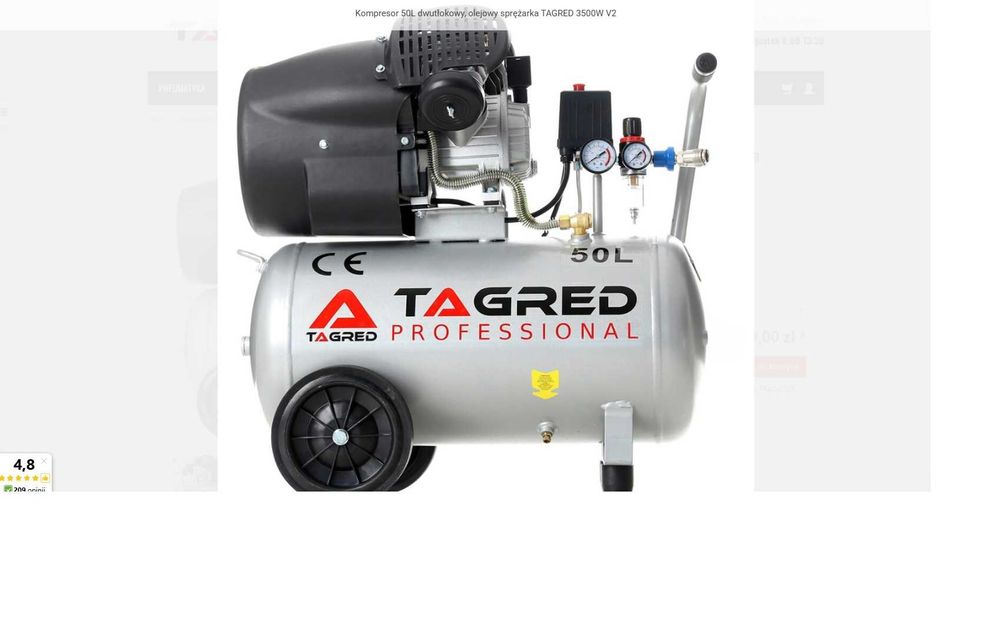 kompresor Targed 50L 2 tłokowy, olejowy