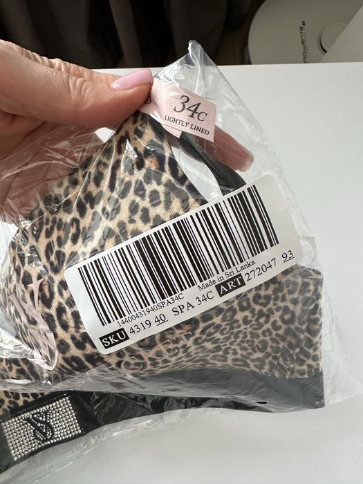 Комплект спідньоі білизни леопард victorias secret 34b 34c s m 75b 75c