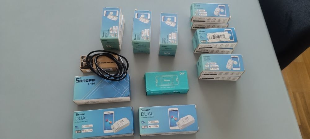 Conjunto sonoff WIFI, Basic R1/R2, Dual, TH e DIY