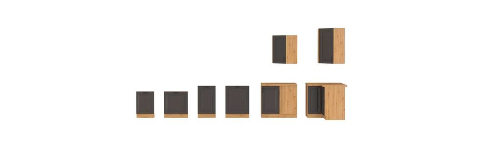 Szare meble kuchenne Stilo, front MDF grafit matowy, szara kuchnia