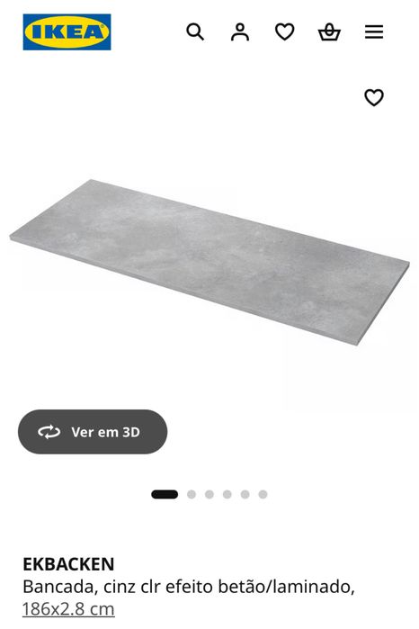 ECKBACKEN IKEA Tampo/Bancada cinza betão