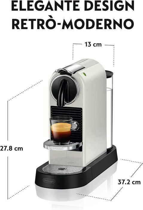 Капсульна кавоварка Nespresso DeLonghi EN167.W Citiz, кавомашина