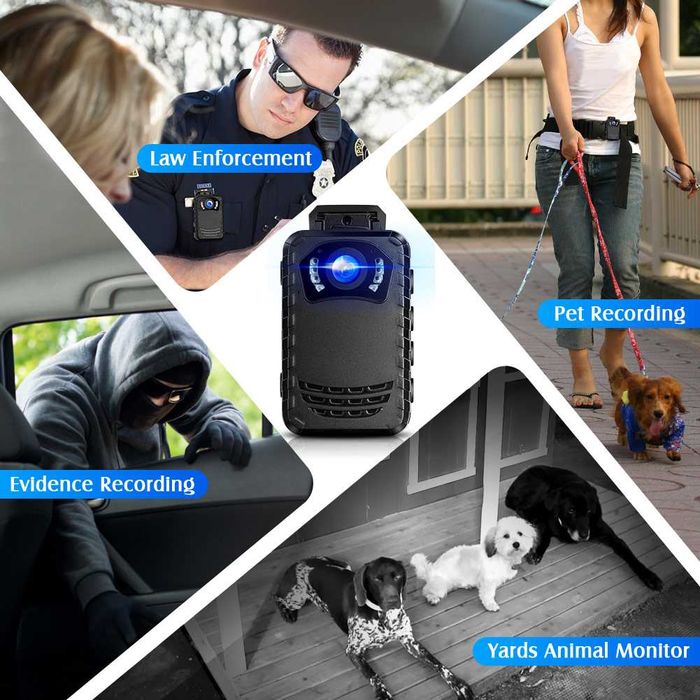 Боді камера BOBLOV N9, Натільна камера Full HD 1296P, Відеореєстратор