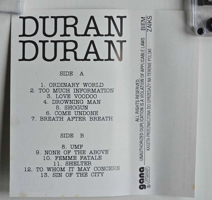 Kaseta audio  Duran Duran