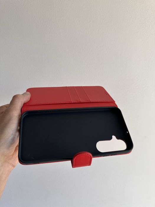Etui Zamykane red wysoka jakość + SZKŁO do SAMSUNG GALAXY M16 / M16 5G