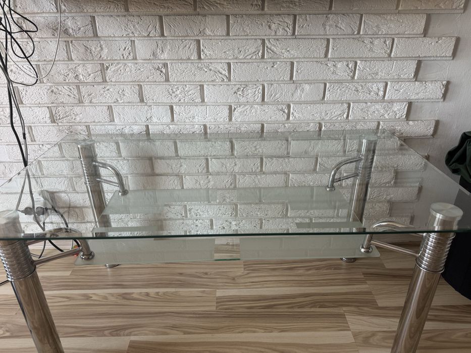 Szklany stół 120cm x 65cm x 55cm