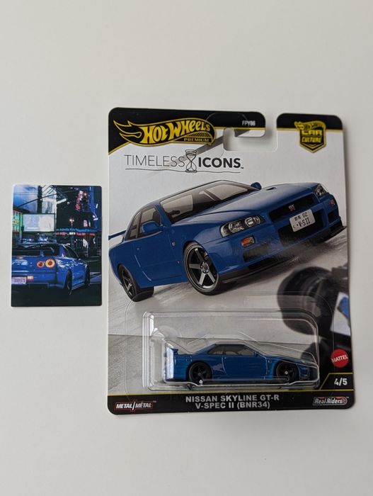 Nissan Skyline GT-R R34 Hot wheels timeless icons хот вілс Ніссан