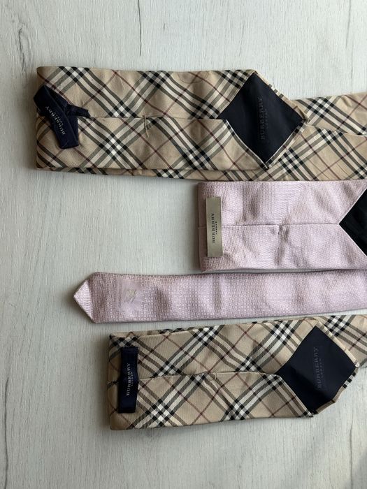 2штуки разом Burberry краватка галстук шовк шелк в клітинку в клетку