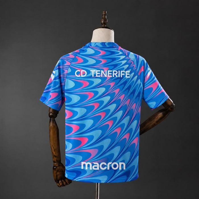 Camisola Oficial CD Tenerife Macron Azul / Rosa. Do S até 4XL