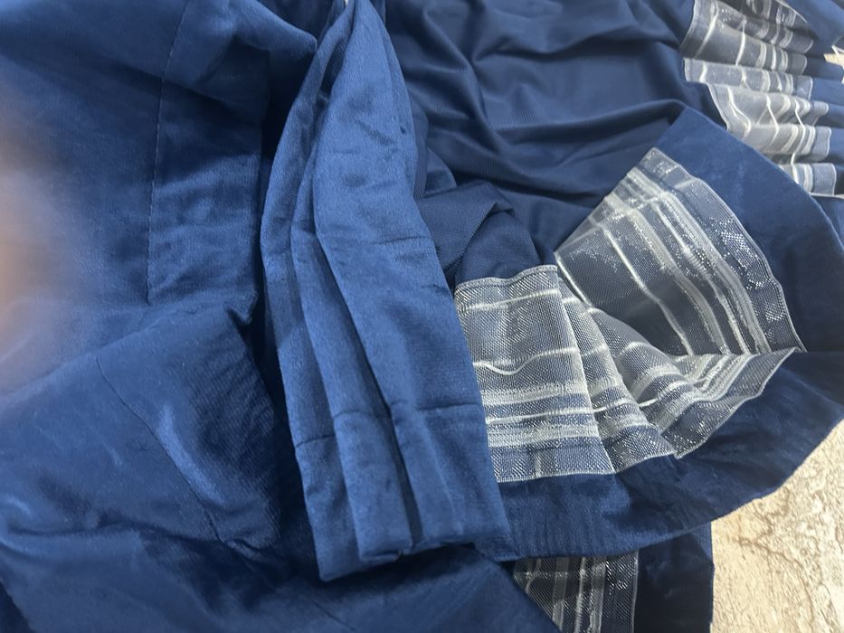 Zaslony welurowe granat