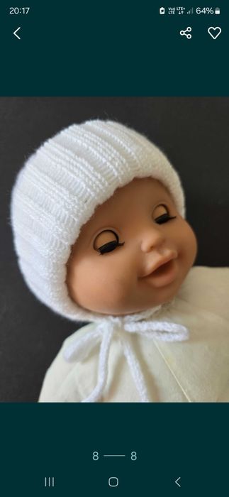 Czapka zimowa dla noworodka 0-3 miesiąca